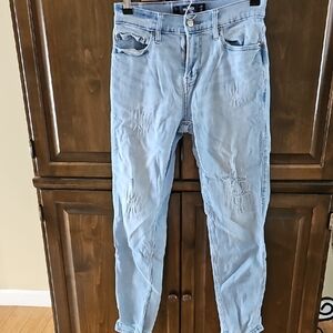 * Very Gently Used 26X30 Hollister Athletic Skinny Distressed Light Blue Jeans